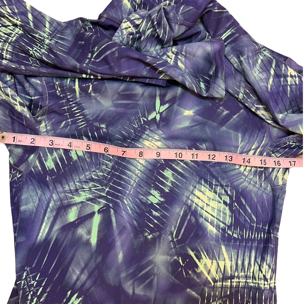 NIKE Pro Women Jacket Quarter Zip Dri-Fit Medium Blue Green Active Thumb Strap - Picture 9 of 9